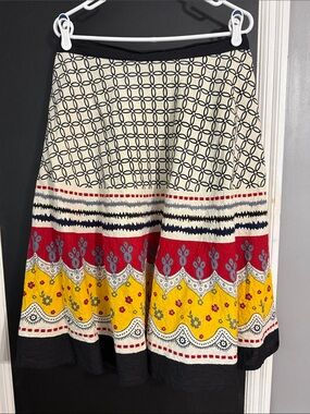 Studio West Indian Print Pull On Midi Skirt Size: L